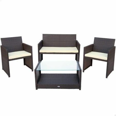 Móveis de jardim Aktive Rotim Preto 4 Peças