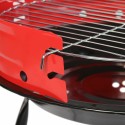 Grill Schwarz Rot 34 x 34 x 55 cm