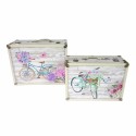 Jogo de Caixas Decorativas DKD Home Decor Bicicleta Madeira Poliéster (43 x 19 x 34 cm) (2 pcs)