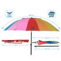 Parasol de plage Multicouleur Ø 220 cm SPF50+