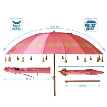 Chapéu de praia Coral Ø 240 cm SPF50+