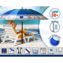 Beach parasol Blue Ø 220 cm SPF50+ Anchor