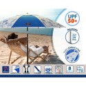 Beach parasol Blue Ø 180 cm SPF50+ Navy