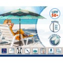 Sombrilla de playa Verde Ø 180 cm SPF50+ Pavo real