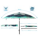 Sombrilla de playa Verde Ø 180 cm SPF50+ Pavo real