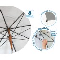 Beach parasol Grey Ø 180 cm SPF50+ Boho