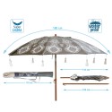 Beach parasol Grey Ø 180 cm SPF50+ Boho