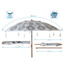 Parasol de plage Blanc Ø 180 cm SPF50+ Boho