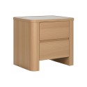 Mesa de Cabeceira Home ESPRIT Natural Cinzento claro 56 X 40 X 51 cm