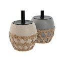 Toilettenbürste Home ESPRIT Schwarz Grau Creme Faser Dolomite 11 x 11 x 38 cm (2 Stück)