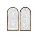 Decoração de Parede Home ESPRIT Branco Natural Mandala Árabe 45 x 3,3 x 95 cm (2 Unidades)