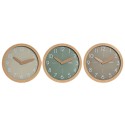 Relógio de Parede Home ESPRIT Castanho Verde Cinzento poliestireno 30 x 4 x 30 cm (3 Unidades)