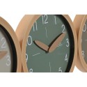 Relógio de Parede Home ESPRIT Castanho Verde Cinzento poliestireno 30 x 4 x 30 cm (3 Unidades)