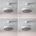 Ventoinha de Teto com Luz LED e 4 Pás Retráteis Keteez InnovaGoods Branco 72 W Ø49-104 cm