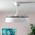 Ventoinha de Teto com Luz LED e 4 Pás Retráteis Keteez InnovaGoods Branco 72 W Ø49-104 cm