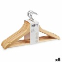 Juego de Perchas Kipit 79419 Marrón Madera Metal 44,5 x 1,2 x 23 cm (8 Unidades)