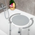 Tabouret de Bain Pivotant et Réglable Roshawer InnovaGoods Blanc (Reconditionné A)