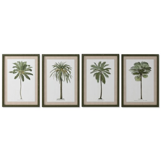 Cadre Home ESPRIT Vert Beige Palmiers Tropical 50 x 2,5 x 70 cm (4 Unités)