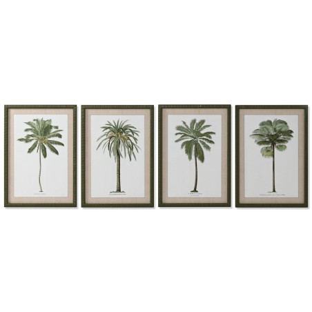 Cadre Home ESPRIT Vert Beige Palmiers Tropical 50 x 2,5 x 70 cm (4 Unités)