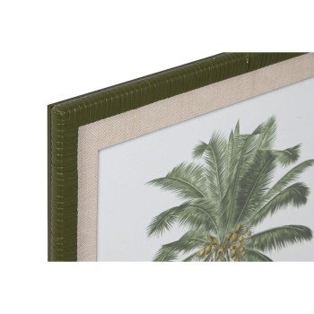 Cadre Home ESPRIT Vert Beige Palmiers Tropical 50 x 2,5 x 70 cm (4 Unités)