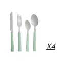 Set de Cubiertos Kinvara KT166096-1C-M Verde Plateado Acero Inoxidable Plástico (6 Unidades)
