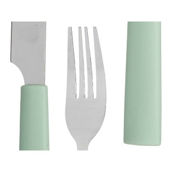 Set de Cubiertos Kinvara KT166096-1C-M Verde Plateado Acero Inoxidable Plástico (6 Unidades)
