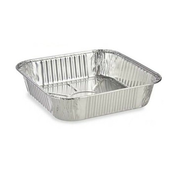 Set di Teglie da Cucina Kinvara 23241 Alluminio Quadrato 20,5 x 6,5 x 20,5 cm Monouso (12 Unità)