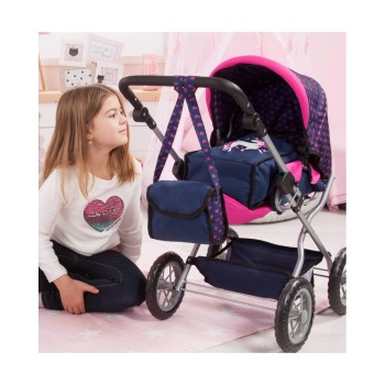 Carrinho para Bonecas Reig Big Combi Azul Cor de Rosa
