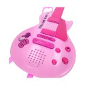Guitarra Infantil Hello Kitty Eletrónica Microfone Cor de Rosa