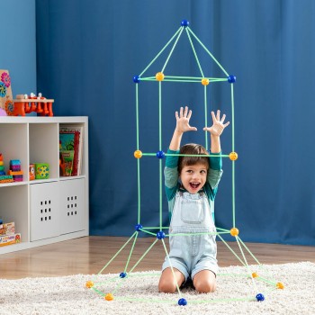 Children’s Fort Building Kit Builkitt InnovaGoods 155 Pieces (Refurbished B)