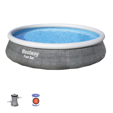 Bestway Piscina Gonfiabile Adulto Aro Ratan con Depuratore 396x84 cm Giardino 57376