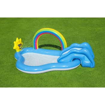 Bestway Piscina Gonfiabile Parco Giochi Arcobaleno 257x145x91 cm +2 Anni Giardino 53092