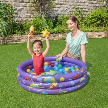 Bestway Piscina Hinchable Infantil 3 Aros con Bolas 102x25 cm +2 Años Interior y Jardin 52466
