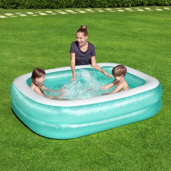 Bestway Piscina Inflável 2 Câmaras Retangular 201x150x51 cm +6 Anos Jardim 54005
