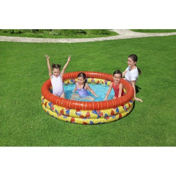 Bestway Piscina Gonfiabile per Bambini 3 Anelli Farfalle 168x38 cm +2 Anni Giardino 51202