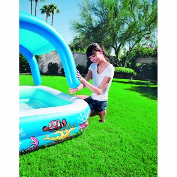 Bestway Piscina Inflável Infantil com Teto Removível 140x140x114cm +2 Anos Jardim 52192