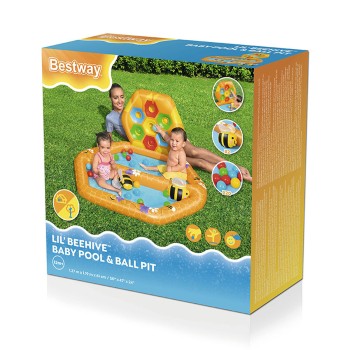 Bestway Piscina Insuflável Infantil Abelhas com Bolas 127x119x61 cm +12 Meses Jardim 52639
