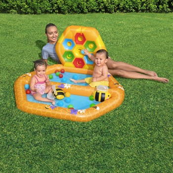 Bestway Piscina Insuflável Infantil Abelhas com Bolas 127x119x61 cm +12 Meses Jardim 52639