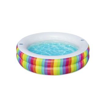 Bestway Piscina Infantil 2 Aros Arco-íris 206x206x51 cm +6 Anos Jardim 54443