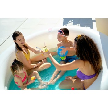 Bestway Piscina Infantil 2 Aros Arco-íris 206x206x51 cm +6 Anos Jardim 54443