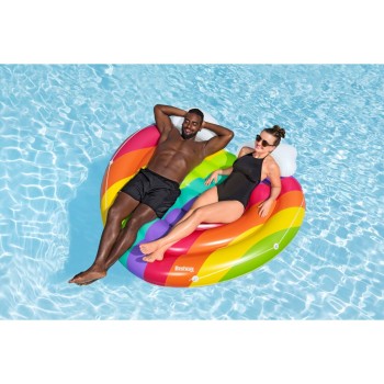 Bestway Isla Flotante Hinchable Arcoiris 175x163 cm Playa y Piscina 43722