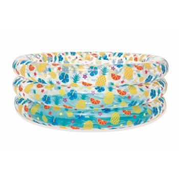 Bestway Piscina Insuflável 3 Aros Transparente Tropical 150x53 cm +6 Anos Jardim 51045