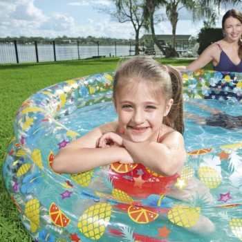 Bestway Piscina Inflável 3 Aros Transparente Tropical 170x53 cm +6 Anos Jardim 51048