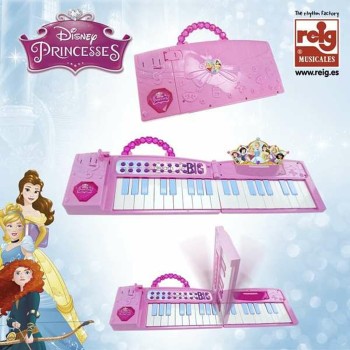 Piano de brincar Disney Princess Eletrónico Dobrável Cor de Rosa