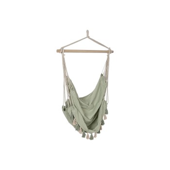 Silla de Jardín Home ESPRIT Verde Algodón Madera 100 x 50 x 135 cm