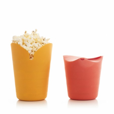 Bols à Pop-corn Pliables en Silicone InnovaGoods COLLAPSIBLE POPCORN BOWL Métal Silicone (Reconditionné A)