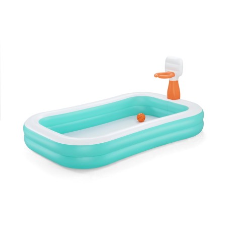 Bestway Piscina Inflável Infantil Basquete 251x168x102 cm +3 Anos Jardim 54445