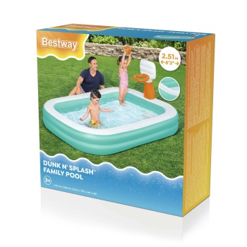 Bestway Piscina Inflável Infantil Basquete 251x168x102 cm +3 Anos Jardim 54445