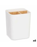 Portacepillos de Dientes Berilo B9041-WHITE Blanco Bambú Polipropileno 9 x 11 x 9 cm (6 Unidades)