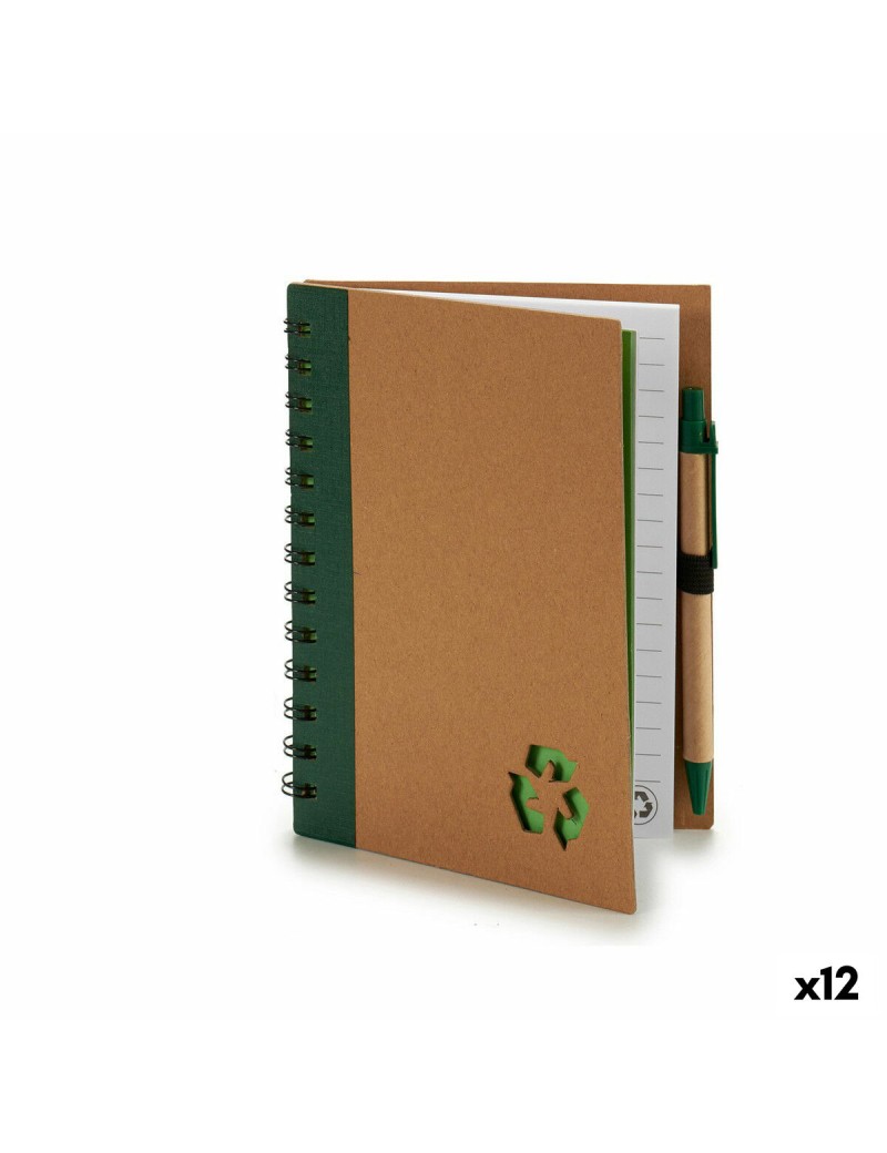 Caderno de Argolas com Caneta Pincello AR1810128 1 x 18 x 14 cm Cartão Reciclado (12 Unidades)